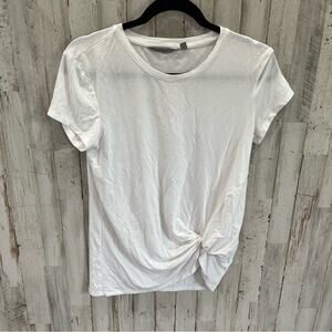 Athleta Ultimate Side Knot Tee White #157393
